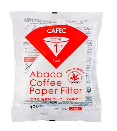 Cafec Abaca Papierfilter AC1-100W für 1 Tasse