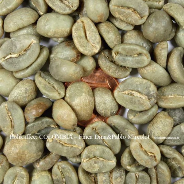 Rohkaffee-Colombia Finca Dina+pablo, Mircolot -rohkaffeebohnen.de